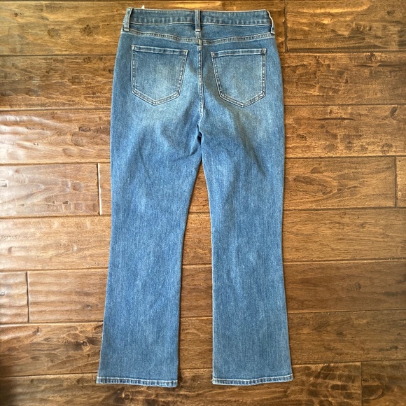 QUINCE High Rise Kick Flare Stretch Jean Blue Size 29 NWT Organic Cotton - Picture 2 of 12